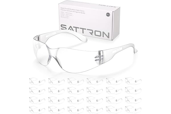 Clear Safety Glasses Bulk of 24, ANSI Z87.1 Eye Protection for Women Men, Scratch & Impact Resistant Protective Glasses, Idea