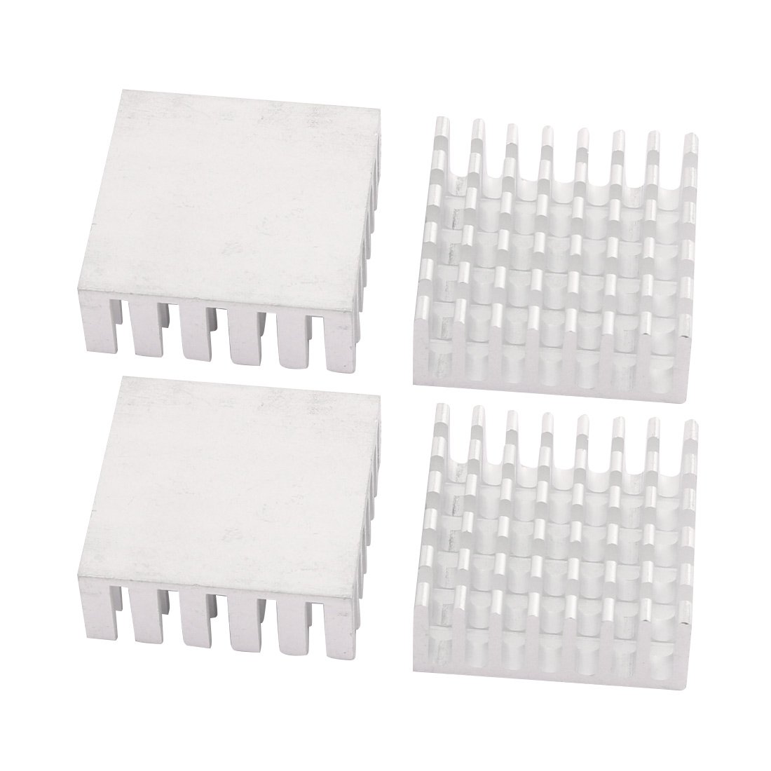 sourcingmap 4Pcs 25mm x 25mm x 10mm Aluminum Heatsink Heat Diffuse Cooling Fin Silver Tone