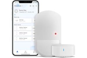 BroadLink Smart Motion Sensor, PIR for Home Automation, Works with IFTTT and Alexa Routines. Wireless Trigger Smart Home Devices and Scenes, Occupancy Lighting, S3 hub Included