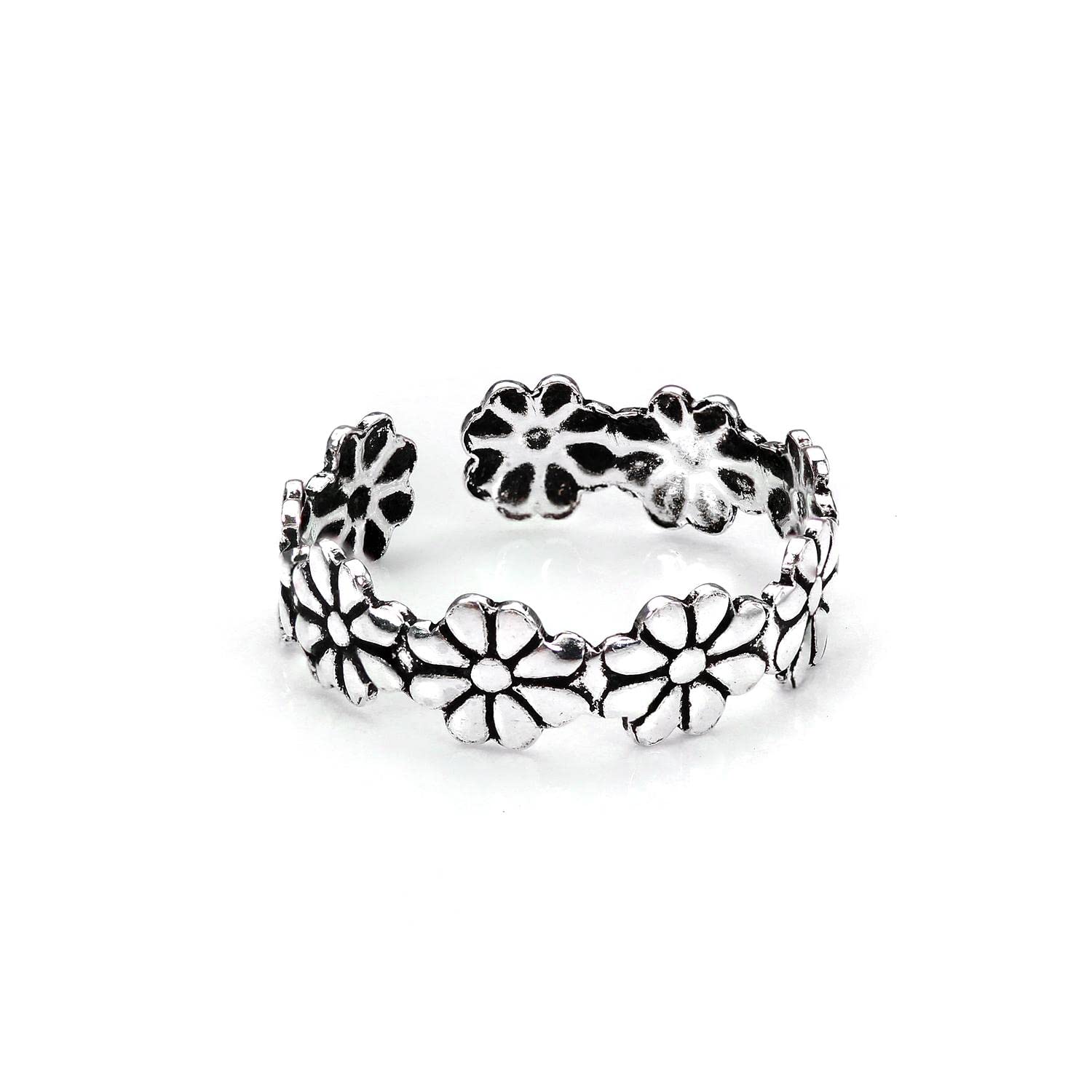 Sterling Silver Daisy Flower Toe Ring