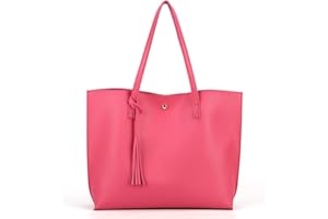 Nodykka Women Tote Bags Top Handle Satchel Handbags PU Faux Leather Tote Bag with Tassel Shoulder Purse