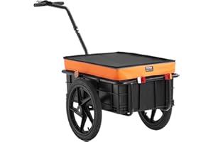 VEVOR Bike Cargo Trailer, 88 lbs Load Capacity, Heavy-Duty Bicycle Wagon Cart, Foldable Compact Storage with Universal Hitch,
