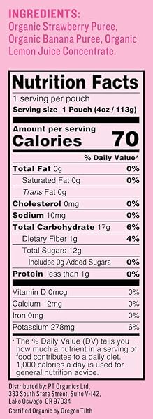 PETER RABBIT ORGANICS ORGANIC FRUIT SNACKS 100% PURE STRAWBERRY AND BANANA, 4-OUNCE (PACK OF 10)