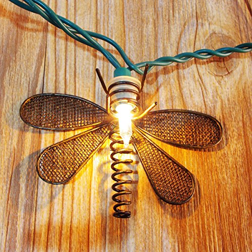 Pansdore Christmas Lights Metal Dragonfly String Lights 10 Bulbs for