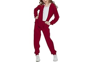 Woolicity Girls Sweatsuits Set Velour Tracksuit 2 Piece Outfits Zip Up Hoodies and Pants Sportswear Jogging Set