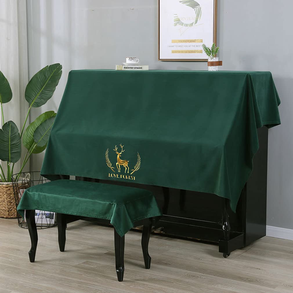 Upright Piano Cover - Colorfast Pleuche Dust Proof Protective Cover With Embroidery for Universal Vertical Piano, 138 * 200cm