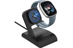 UKIISM Charger Dock for Fitbit Sense/Sense 2/Versa 4/Versa 3, Uskiim Anti-Slip Charging Dock Station Base Cradle with 3.3FT USB Cord Replacement for Fitbit Sense Charger
