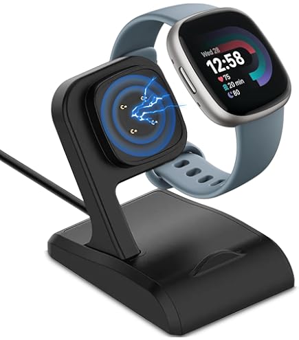 NewJourney Charger Compatible With Google Fitbit Ace LTE, Anti-Slip Charging Stand Dock With 3Ft USB Cable Cord (Black-1 - View #12