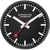 Mondaine A990.Clock.64SBB Swiss Wall Clock, Black Dial and Frame | Swiss Wall Clock, Black Dial and Frame, Home Decor, Office Decor, Swiss Made