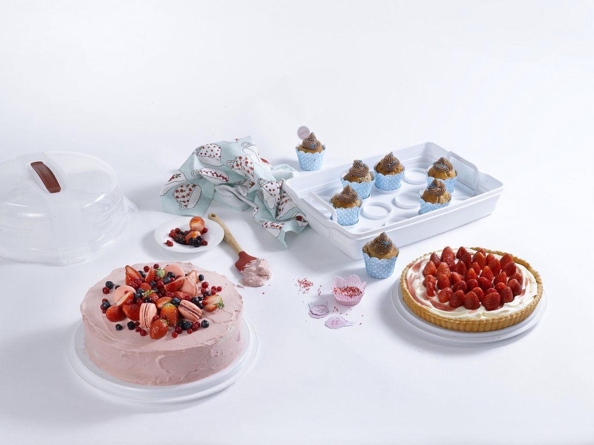 Curver Boite A Gateau Rectangulaire Avec Plateau Cupcakes Plastique Blanc 45 X 30 X 12 Cm Cuisine Maison Patisserie