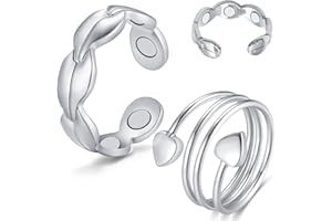 Cigmag 2PCS Copper Rings for Women - Pure Copper Magnetic Ring Strong Magnets - Adjustable with Present Box