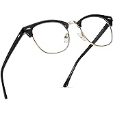 AOMASTE Blue Light Blocking Glasses Vintage Half Frame UV Clear Lens Anti Eyestrain Computer Gaming Glasses for Women Men