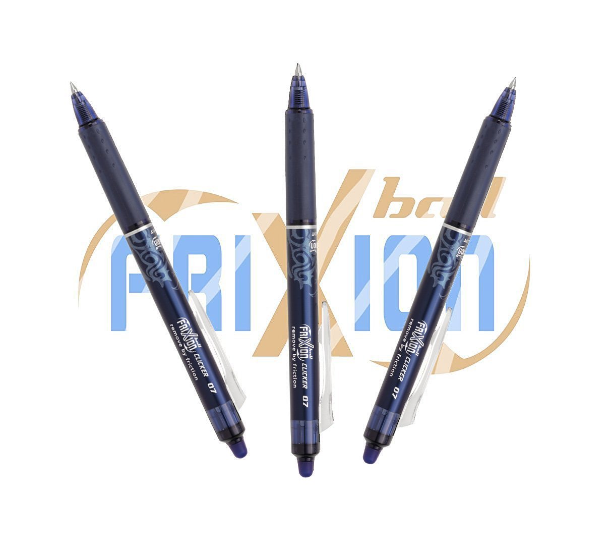 PILOT Lot De 3 Stylos Roller Frixion Ball Sticks 0.7 Bleu - Encre Effaçable Thermosensible