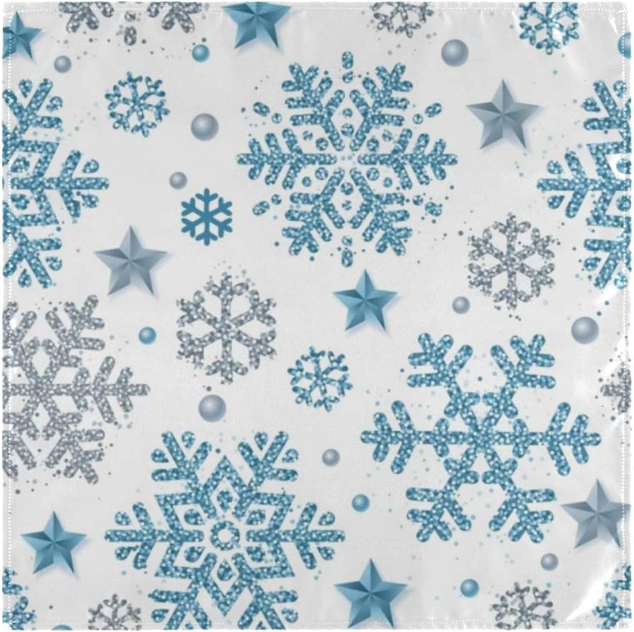 Auskid Christmas Snowflake Cloth Napkins Set of 6, Washable