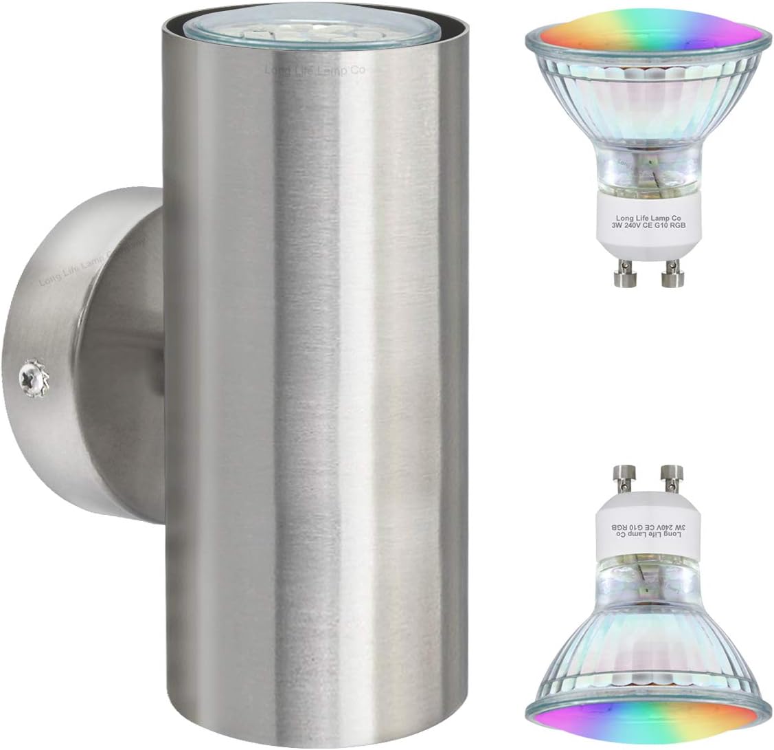 Indoor Colour Changing RGB LED Wall Light UP/Down Stainless Steel Finish ZLC033