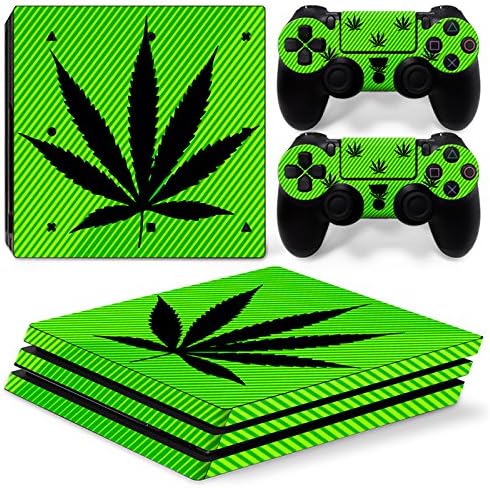 FriendlyTomato PS4 Pro Console and DualShock 4 Controller Skin Set - Weed 420 - PlayStation 4 Pro Vinyl