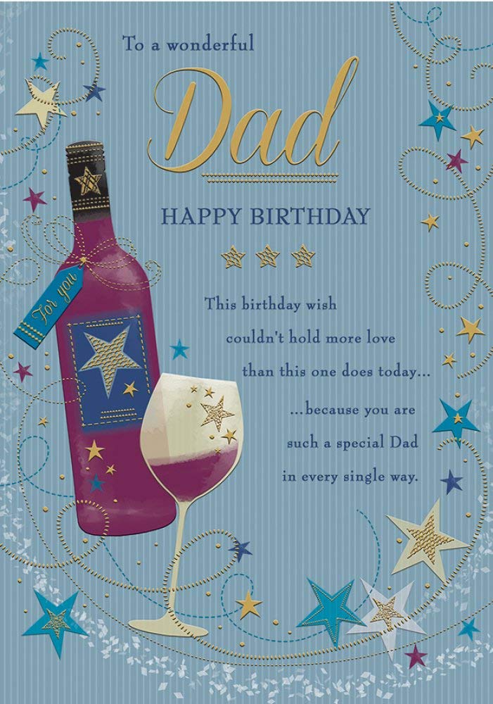 Piccadilly Greetings Birthday Card Dad - 10 x 7 inches,pink โ image 1
