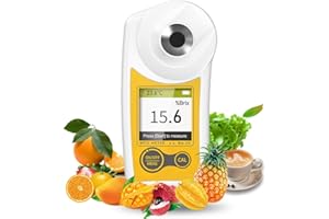Digital Brix Refractometer Flagfront brix Meter Refractometer USB C Charging Automatic Temperature Compensation Brix Refractometer Range 0-55%，±0.1% Precision(English Keyboard)