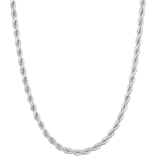 Dsnyu Twisted Rope Chain Necklace Chain Men 0.24CM Stainless Steel
