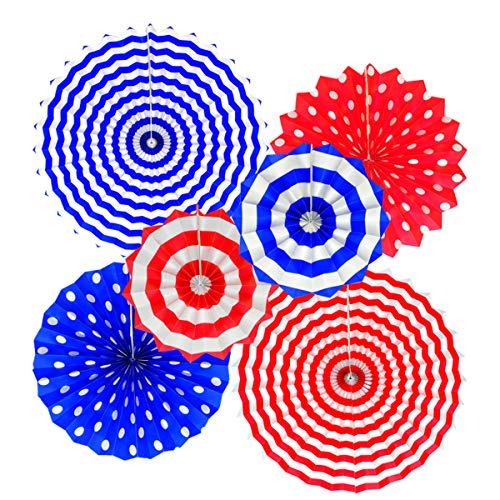 Fiesta Hanging Paper Fans Lantern Round Wheel Disc Design for Party,Event,Wedding Birthday Carnival Home Decorations (Set of 6 style2) - Thumbnail 6