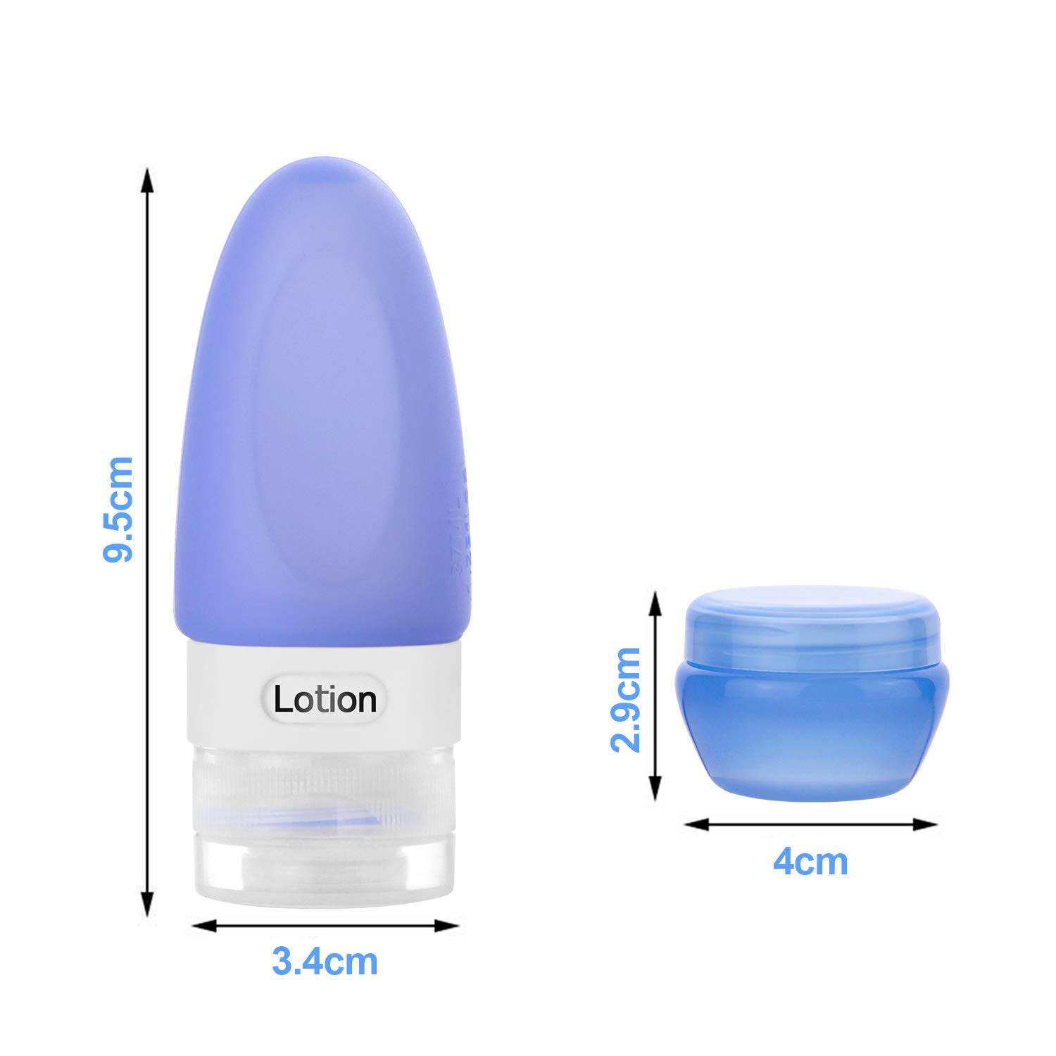 Travel Bottles Set Leakproof Silicone Refillable Squeezable Travel Containers with Labels and Clear Travel Bag for Shampoo, Conditioner, Lotion, Toiletries (#5 1.25oz4)