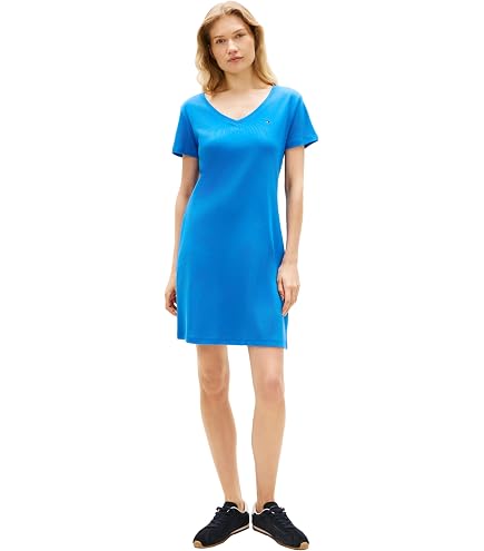 Lands' End Women's Cotton Jersey Notch Neck Dress X-Small Black at Amazon Women's Clothing store