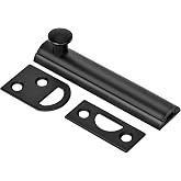 KOVOSCH Solid Brass Surface Bolt 3 Inch, Heavy Duty Concealed Slide Surface Door Bolt, Black
