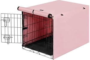 X-ZONE PET Double Door Dog Crate Cover - Polyester Pet Kennel Cover Fits 24 inches Wire Dog Cage Pink