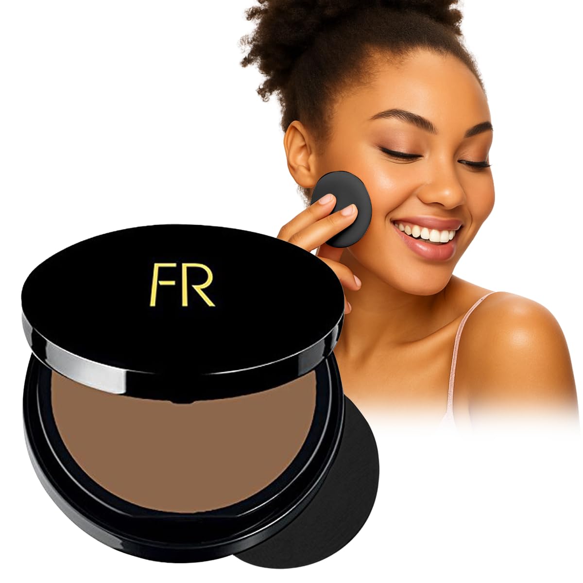 Luxury Oil Blotting Pressed Powder by Flori Roberts, Long Lasting Oil and Shine Control, Flawless Complexion for Women of Color or Deeper Skin Tones
