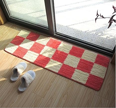 Amazon 市松模様の滑り止め区域敷物 堅材床リビング ルーム ベッドルーム キッチン バスルームの柔らかいカーペット A 45x65cm 18x26inch ラグ カーペット オンライン通販