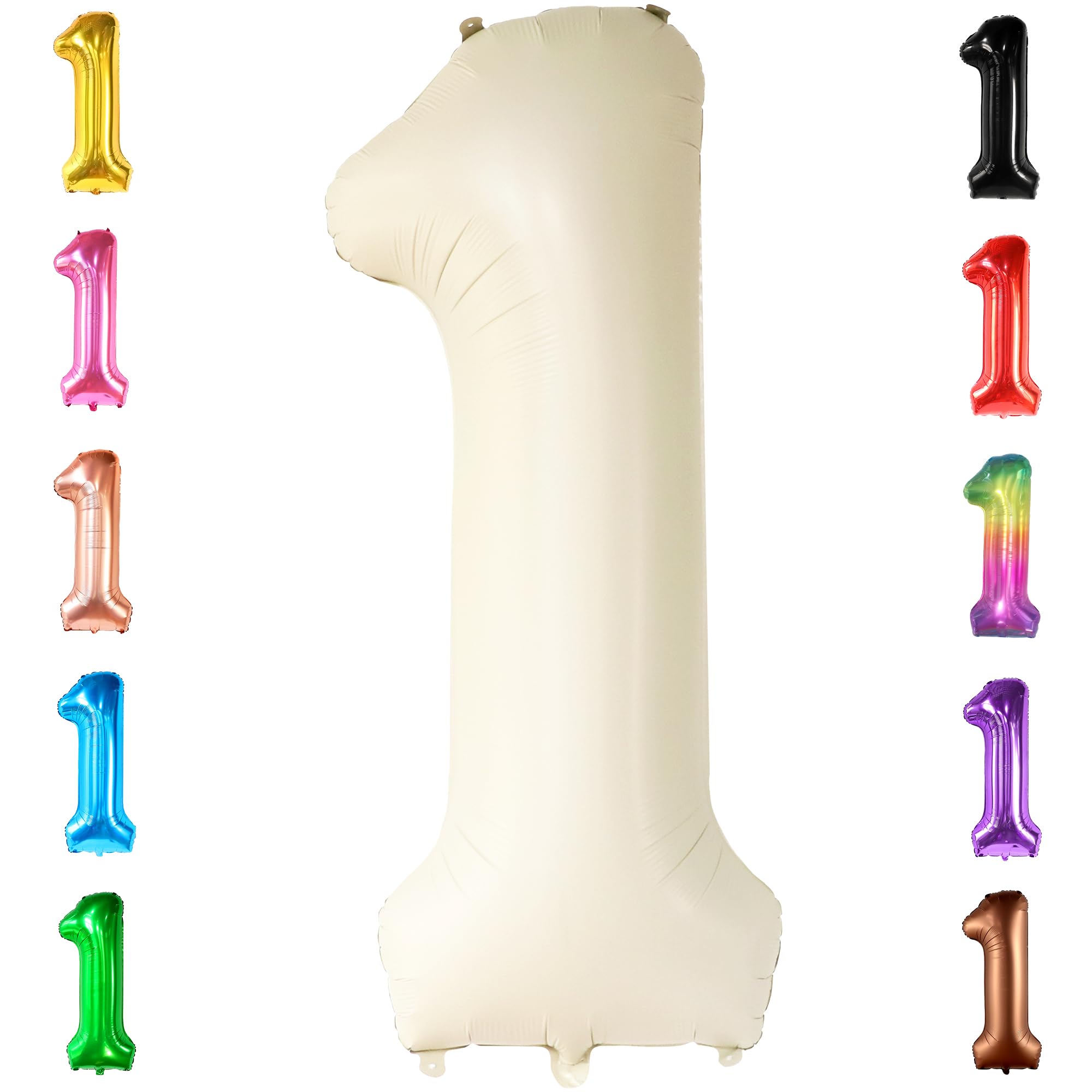 Photo 1 of KatchOn, Cream Number 1 Balloons for 1st Birthday - Giant 40 Inch | One Balloon for First Decoration | 1 Balloon Number For The Big One Birthday Decorations | 1st Happy Anniversary Decorations