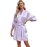 Women's Pure Short Silky Robes Bridesmaid Bride Party Satin Robes Sleepwear