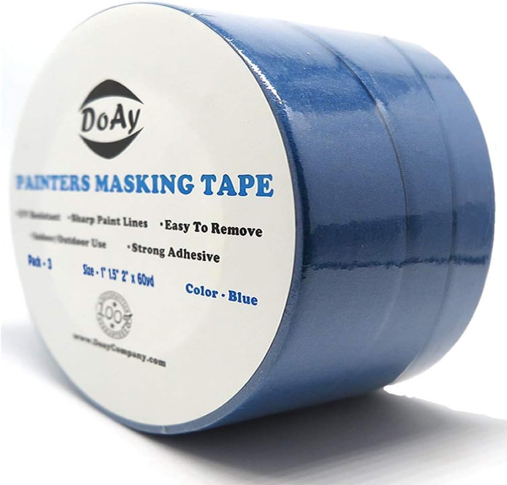 DoAy Blue Painters Tape 1" 1.5" 2" x 60 yd, Multi Size Pack - Painting & Masking Tape - Easy and Clean Removal - Multi Surface Use - ISO 9001 Worldwide Quality - Leaves No Residue Behind: Industrial & Scientific