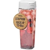 Lustroware QuickFlip Slim Airtight Pitcher - 1.2L (40oz), Heat Resistant, BPA-Free SAN Plastic, Easy Pour, Space-Saving, Made in Japan - White