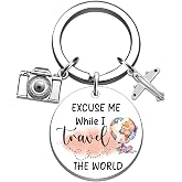 SOJUWEL Travel Gifts for Women Funny Travel Gifts Keychains | Travel Must Haves for Women Travel Lovers Mom Friends Birthday Graduation Travels Gifts for Women Travel Accessories Keyring