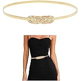 E-Clover Womens Fashion Metal Stretch Waist Skinny Belt Waistband