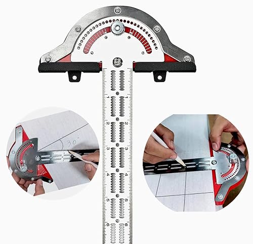 Multifunction Angle Ruler Protractor Angle Finder, Woodworkers Edge Ruler, T Square, T Ruler ...