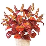 Artificial Indoor Outdoor Autumn Leaves and Berries Bushes Set of 3