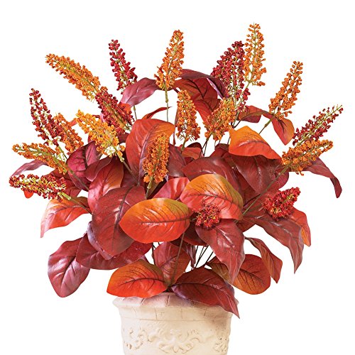 Artificial Indoor Outdoor Autumn Leaves and Berries Bushes Set of 3 Artificial Indoor Outdoor Autumn Leaves and Berries Bushes Set of 3