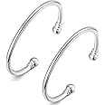Denchy 925 Silver Trendy Bracelet, Fashion Jewelry Simple Cuff Bangles for Women Mom Wife Valentine Mothers day Gift