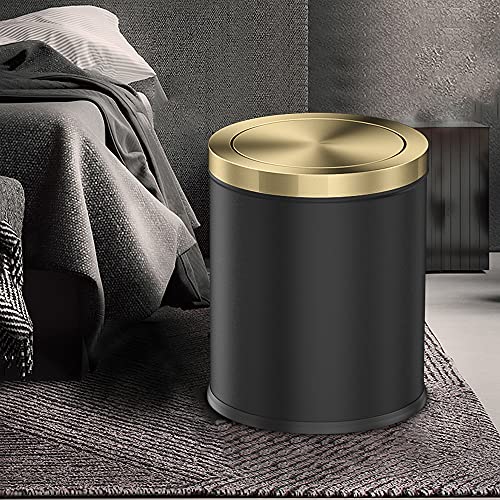 LEASYLIFE Bathroom Garbage can with lid, Trash Can with Flipping Lid