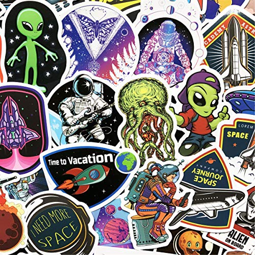 50PCS ET Stickers Spacemen Rocket Airship Stickers Car Motorcycle Bicycle Skateboard Suitcase Computer Water Bottle Mobile Phone Laptop Luggage Vinyl Bumper Decals (ET 50) - Thumbnail 7