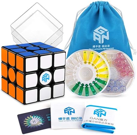 Cubelelo Gans 356 X Numerical IPG 3x3 Black Magnetic Rubik Rubix Rubic Speed Cube
