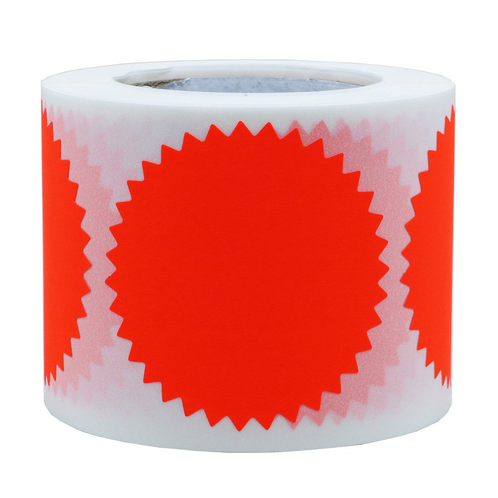 Hylabelest 2 Inch Certificate Wafer Seals Labels Awards Legal Embossing Stickers (Fluorescence Red)