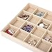 AUTOARK Sackcloth Stackable 24 Grid Jewelry Tray Showcase Display Organizer,AJ-002