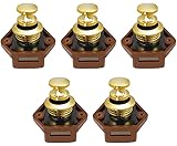 MagiDeal 5Pcs Push Button Catch Lock Cupboard Door Knob Campervan Caravan Motorhome Gold 20mm
