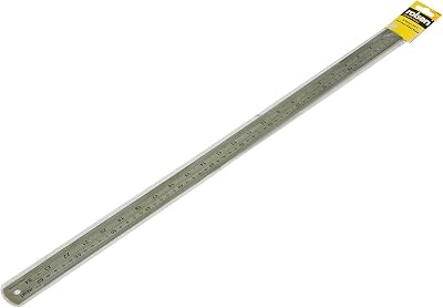 Rolson 50826 600 mm Stainless Steel Ruler with Metric and Imperial Scales