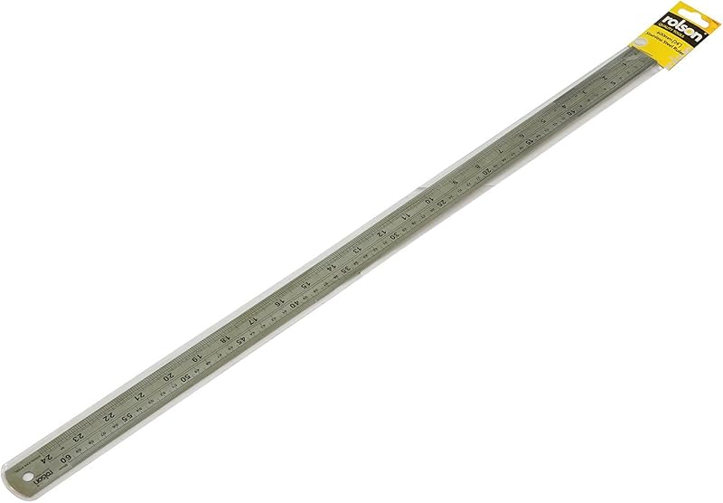 Rolson 50826 600 mm Stainless Steel Ruler with Metric and Imperial Scales