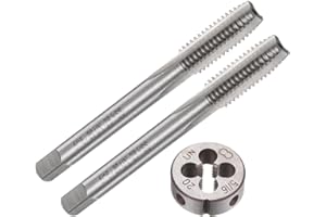 uxcell 3pcs Tap and Die Set, 5/16-20 UN Thread Tap & Round Die, Tapping Threading Tool Tap & Die Kit for Nut Screw Bolt Threa