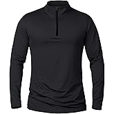Qngwrtk Mens Quarter Zip Pullover Sweatshirts - UPF 50+ Moisture Wicking & Breathable Sun Protection Golf Shirt